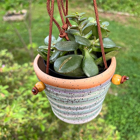 Pam's Glaze Ceramic Hanging Planter | 580Pottery - Hanging Planters -  Self-Watering Planters